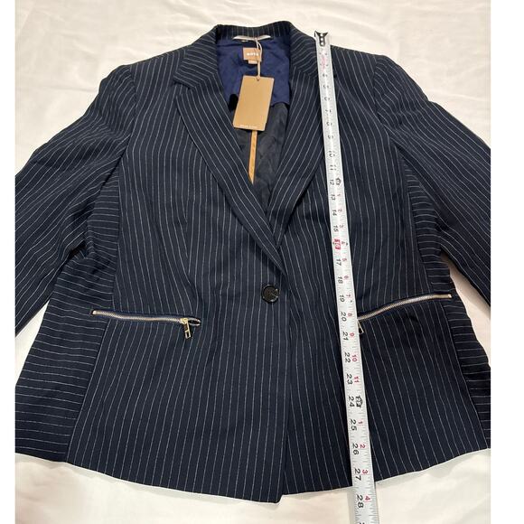 NWT Boss Women’s 12 Jocalua Pinstripe Blazer Navy Academia Preppy Office Career - Picture 7 of 8
